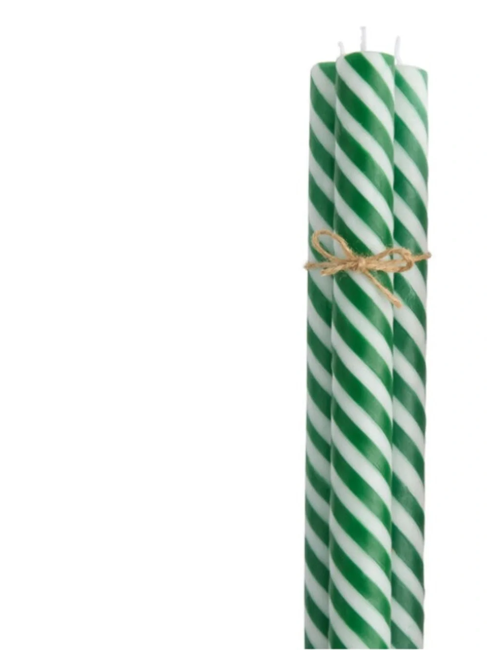 World Market Festive Spiral Stripe Taper Candles - Red & Green -